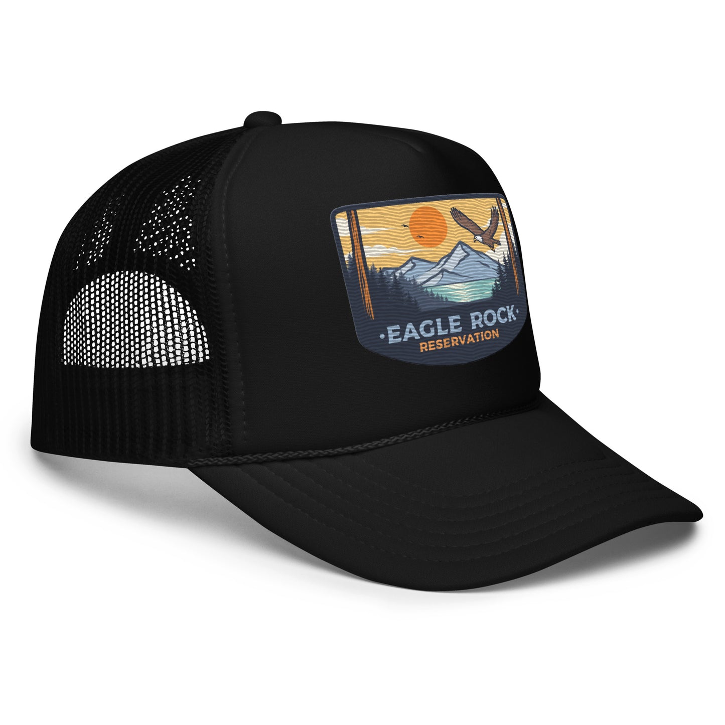 Embroidered Trucker Hat Black Eagle Rock Res