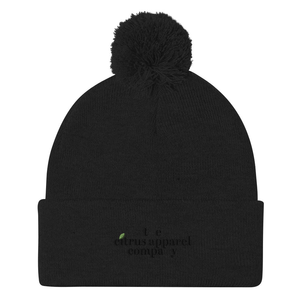 Pom Citrus Monochrome Black Beanie