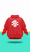 Volt Red Oversized Hoodie with White Logo