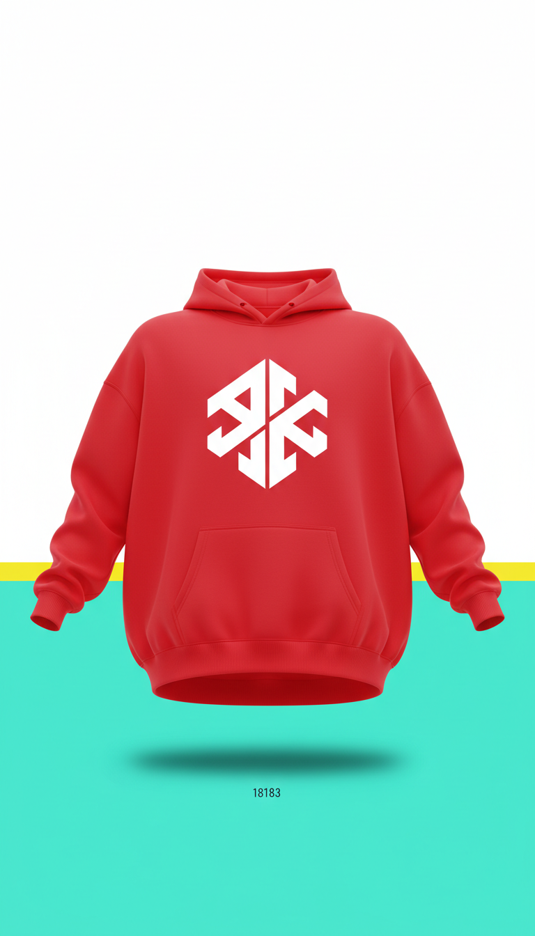 Volt Red Oversized Hoodie with White Logo