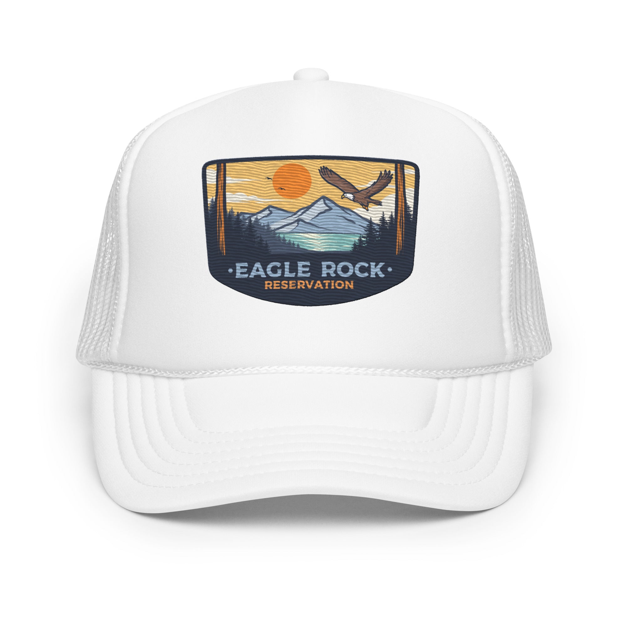 Embroidered Trucker Hat White Eagle Rock Res
