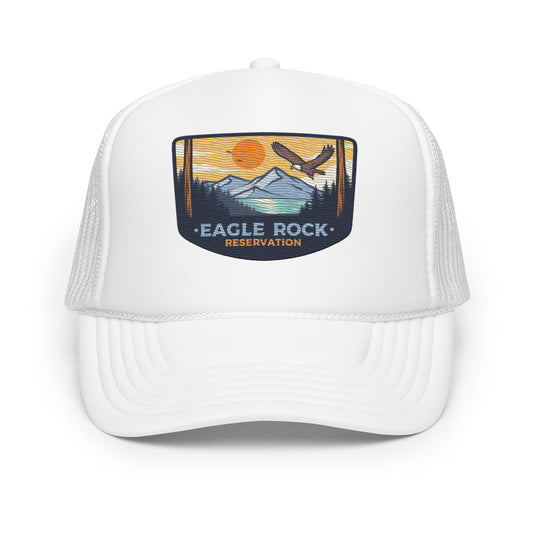 Embroidered Trucker Hat White Eagle Rock Res