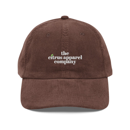 Corduroy Citrus Brown Emblem Hat